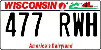 WI license plate 477RWH
