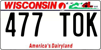 WI license plate 477TOK