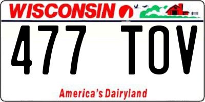 WI license plate 477TOV