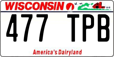 WI license plate 477TPB