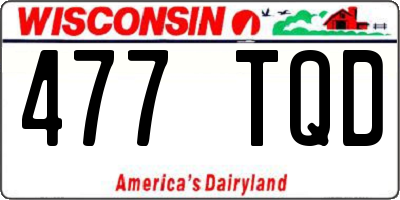 WI license plate 477TQD