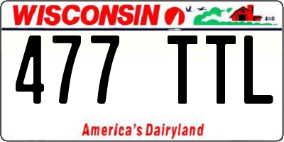 WI license plate 477TTL