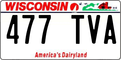 WI license plate 477TVA