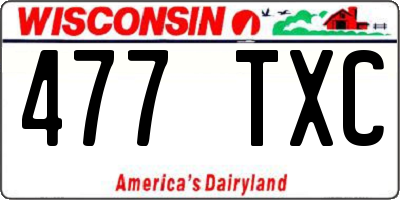 WI license plate 477TXC