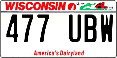 WI license plate 477UBW