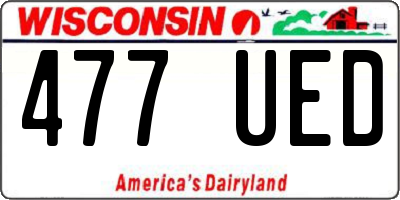 WI license plate 477UED
