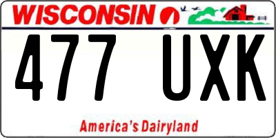 WI license plate 477UXK