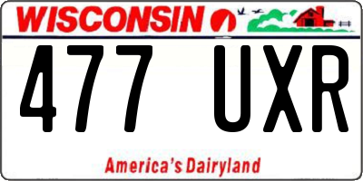 WI license plate 477UXR