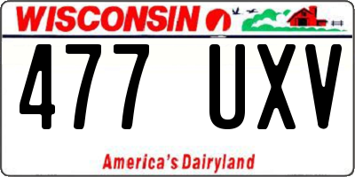 WI license plate 477UXV