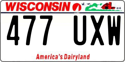 WI license plate 477UXW