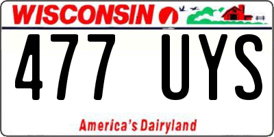 WI license plate 477UYS