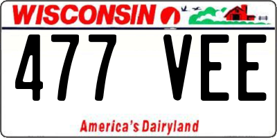 WI license plate 477VEE
