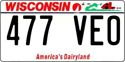 WI license plate 477VEO