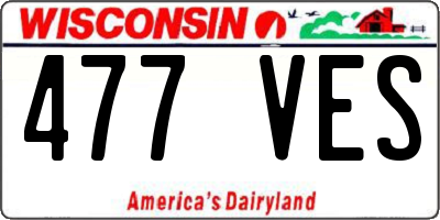 WI license plate 477VES