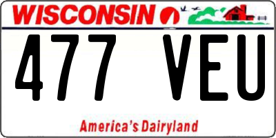 WI license plate 477VEU