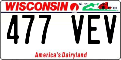 WI license plate 477VEV