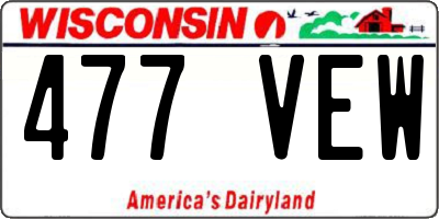 WI license plate 477VEW