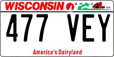 WI license plate 477VEY