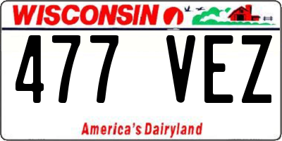 WI license plate 477VEZ