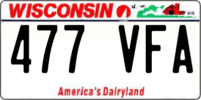 WI license plate 477VFA