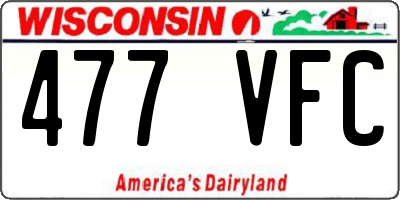 WI license plate 477VFC
