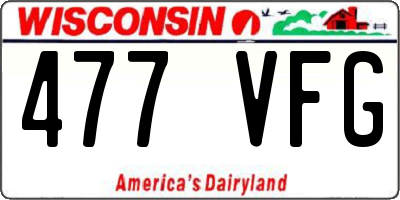 WI license plate 477VFG