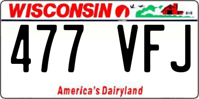 WI license plate 477VFJ