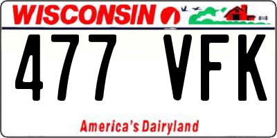WI license plate 477VFK