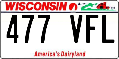 WI license plate 477VFL