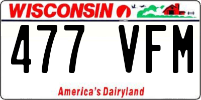 WI license plate 477VFM