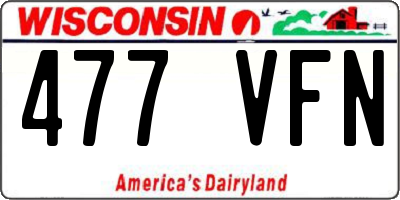 WI license plate 477VFN