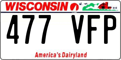 WI license plate 477VFP