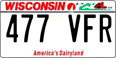 WI license plate 477VFR