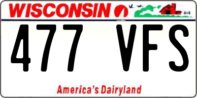 WI license plate 477VFS