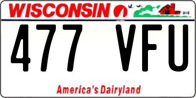 WI license plate 477VFU