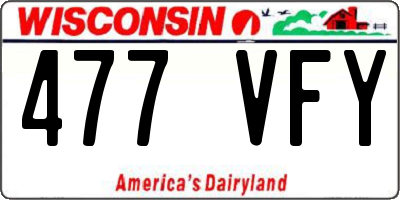 WI license plate 477VFY