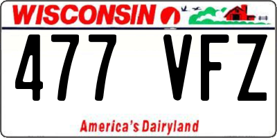WI license plate 477VFZ