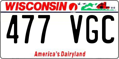 WI license plate 477VGC