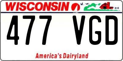 WI license plate 477VGD