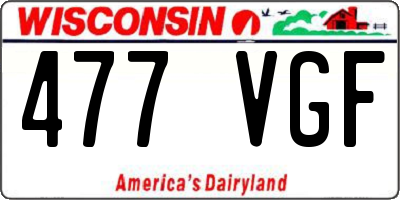 WI license plate 477VGF