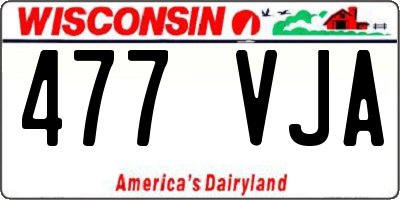 WI license plate 477VJA
