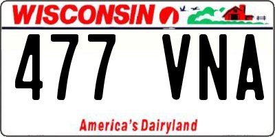 WI license plate 477VNA