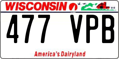 WI license plate 477VPB