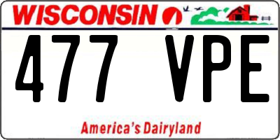 WI license plate 477VPE