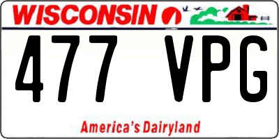 WI license plate 477VPG
