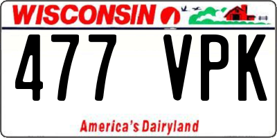 WI license plate 477VPK