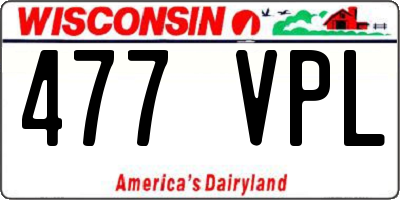 WI license plate 477VPL
