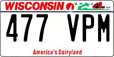 WI license plate 477VPM