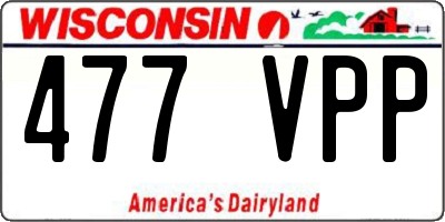 WI license plate 477VPP