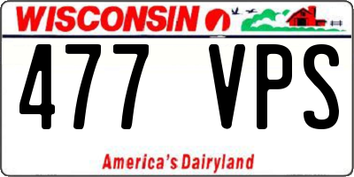 WI license plate 477VPS